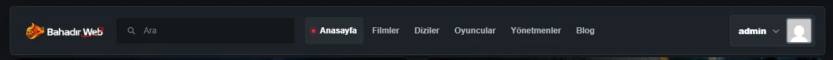 BahadirMovie kompakt header görünümü