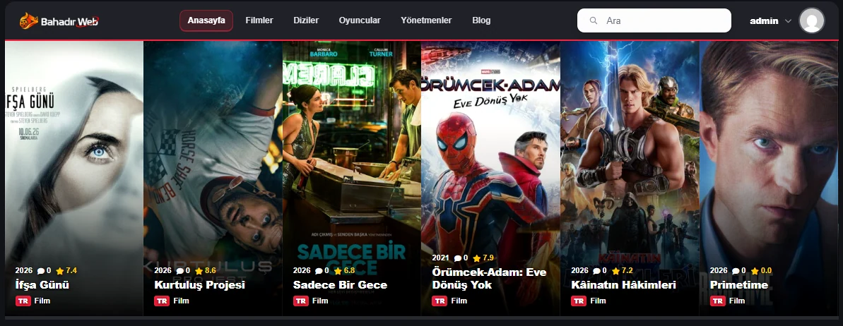 BahadirMovie standart poster slider görünümü